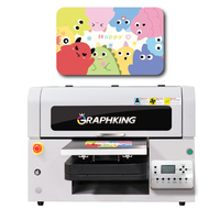 Graphking Color Fast A3 Mini Uv máquina de impresión cubierta del teléfono madera rotativa plana Uv impresora de inyección de tinta plana