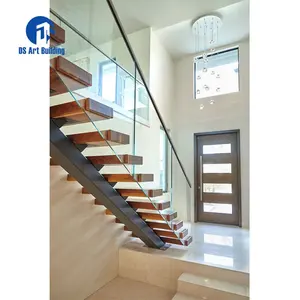 DS Wohn projekt Doppel balken Stringer Treppe Metall treppe Innen vorgefertigte Treppe Stahl gerade Treppe