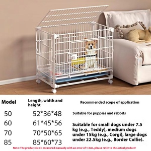 Scatola protettiva per cani con gabbia in filo di ferro con chiusura a bottone con ruote in tinta unita - Product Image 3
