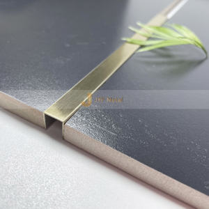 EX734 Elegant Modern Design Stainless Steel Gold Ceramic Tile <b>Edge</b> <b>Strip</b> Hairline Mirror Decorative Trim <b>Metal</b> for Apartment Use - Product Image 5
