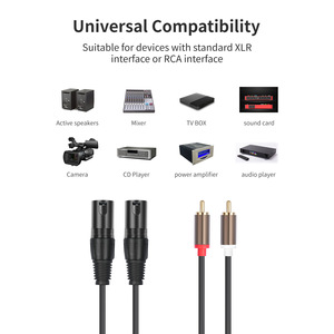 Cable de Audio Profesional para Micrófono de 5 pies y 10 pies, RCA Dual a XLR de 3 Pines, 2RCA a 2XLR para Reproductor de CD, Tarjeta de Sonido, Mezclador - Product Image 5
