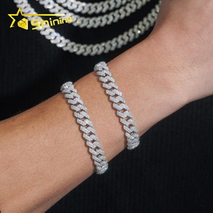 Livraison Rapide en Stock Local Chaîne Maille Cubaine Moissanite Certifiée GRA 925 Argent 10mm Iced Out Style Hip Hop - Product Image 2