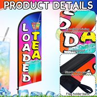 7 pieds en fibre de verre mât Polyester matériel numérique imprimé plume Swooper drapeau bannière pour magasin d'affaires publicité sol