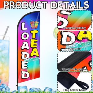 7 ft Fiberglass Flagpole Polyester <strong>Material</strong> Digital <strong>Printed</strong> Feather Swooper <strong>Flag</strong> Banner for Business Store Advertising Ground - Product Image 4