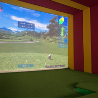 Banana Land Grand écran d'impact de golf intérieur Écran de simulateur d'écran à cadre fixe Jeu de golf de simulation haut de gamme