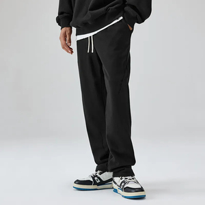 กางเกงวอร์มแฟชั่นโอเวอร์ไซส์ผ้าคอตตอนขากว้างสำหรับทุกเพศกางเกงลำลองเฮฟวี่เวทใส่ผ่อนคลาย - Product Image 4