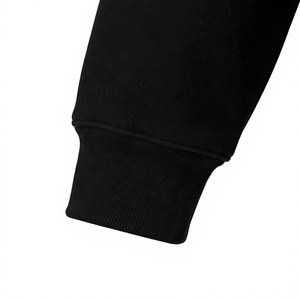 Sudadera con Capucha Negra Extra Grande para Hombre, 100% Algodón, Invierno, con Letra Bordada en la Parte Delantera, Logotipo Personalizado, Estilo Urbano - Product Image 5