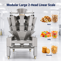 Peseuse combinée multi-têtes automatique avec ensacheuse pour noix, biscuits, grains de café, aliments pour animaux, produits granulaires, sacs et feuilles d'aluminium
