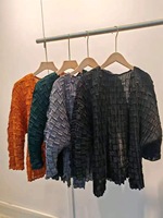 Blouson Bomber Plissé Miyake Haut de Gamme PY 2026 en Tissu Uni Fin à Capuche, Imprimé par Transfert Thermique, 100% Polyester, pour Femme, Collection Automne Décontractée