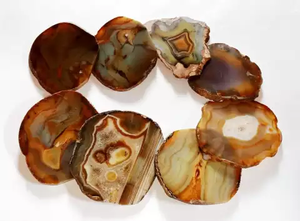 Natural Brown <b>Agate</b> Stone <b>Coasters</b> Carved Gemstone Drink <b>Coasters</b> Round Table Decor Gift - Product Image 1