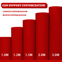 Red Carpet for Wedding Non Woven Polyester Aisle Runner Needle Punched Ceremony Rug Custom Size OEM Wholesale Red Runner