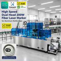 Machine de marquage laser fibre haute vitesse 36 000 pièces/h à double tête 200W pour bouchons de bouteilles en aluminium, avec intelligence artificielle anti-contrefaçon et traçabilité