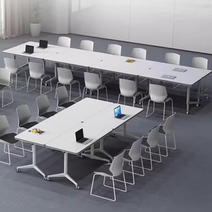 Tavolo da Formazione Moderno Pieghevole e Mobile per Uffici Aziendali, Scrivania per Personale - Product Image 4