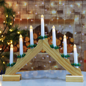 Nuovo design 7L caldo bianco LED naturale candelabro in <span class=keywords><strong>legno</strong></span> per la decorazione del salotto di casa - Product Image 4