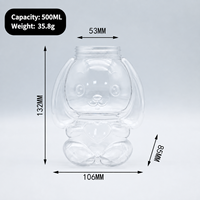 Bouteille de boisson en plastique PET de 500 ml en forme de lapin avec bouchon à vis pour jus, boissons pour enfants, emballage