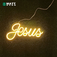 Letrero de Neón Personalizado con la Frase 'Jesús Salva', Letrero de Neón LED Regulable con la Imagen de Jesús para Decoración de Paredes, Arte, Habitaciones y Hogar