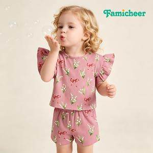Pijama de Verano para Niña Pequeña, 100% Algodón, Diseño Corto, Body para Bebé, Hermoso Mono con Volantes - Product Image 3
