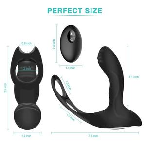 Masajeador de Próstata Vibrador con Control Remoto Inalámbrico, Tapón <span class=keywords><strong>Anal</strong></span>, Anillo para Pene, Juguetes Sexuales para Adultos para Hombres - Product Image 2