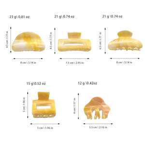 Pince à cheveux de style coréen, série jaune, nouvelle collection haut de gamme, accessoires pour cheveux en plastique pour femmes, épingles à cheveux tendance - Product Image 3