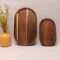 Acacia houten dienblad Japanse stijl minimalistisch servies fruit brood schaal ovaalvormig creatief acacia houten dienblad