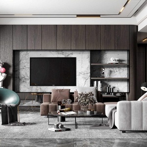 New Chinese-style Living Room Furniture Wall-to-wall <b>TV</b> <b>Cabinets</b> Custom Solid <b>Wood</b> Pieces Sofa Set Furniture Sofa Bed OEM - Product Image 5