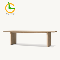 Ensemble de table à manger 8 places en teck, mobilier d'extérieur moderne, table et chaises pour villa, restaurant, table carrée