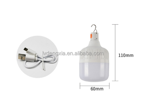 工厂价格30W 60W 80W USB可插拔18650电池供电的带USB电缆的LED应急照明灯泡 - Product Image 4