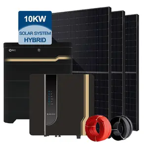 Sistema de energia solar completo 3Kw 5Kw 6Kw 10Kw Kit completo de sistema solar doméstico híbrido para casa fora da rede