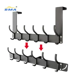 Foldable Stainless steel Folding Organizer Rack Metal Hanging Over The Hanger Door Cloth Hook Towel Coat Hooks For Clothes