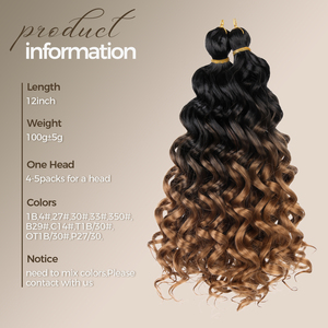 Nuove Trecce Corte da 12 Pollici con Ricci Italiani, Onde Oceaniche, Ricci Francesi, Trecce all'Uncinetto, Ricci Italiani Sciolti in Bulk per Donne - Product Image 5