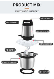 6Lミートチョッパーフードグラインダー12Lビッグラージマシン<span class=keywords><strong>10</strong></span>リットル商用ビッグフフホームボウル魚電気ミンサードキドキ - Product Image 2