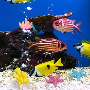 Dekorasi akuarium tanaman karang palsu, ornamen tangki ikan dekorasi buatan Polyresin warna-warni aksesoris dekorasi batu karang - Product Image 4