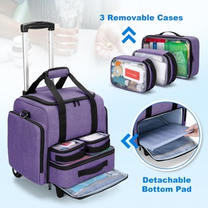 <span class=keywords><strong>Chariot</strong></span> de transport médical sur roulettes personnalisable en usine, avec fermeture éclair, 3 pochettes intérieures amovibles et organiseur de pilules détachable - Product Image 2