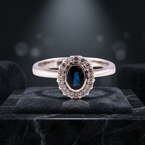 Anillo de Oro Amarillo de 18K Personalizado para Mujer, Accesorio para Fiesta de Bodas, Estilo Clásico de Alta Calidad, R-6724, Chapado en Rodio para Topacio Azul - Product Image 3