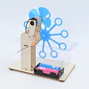 Kit de Máquina de Burbujas de Madera DIY OKYN-G6578, Juguete Educativo STEM, Generador de Manivela, Proyecto de Ciencia - Product Image 3
