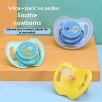 Sucettes en silicone de qualité alimentaire pour bébés, motifs animaux et lettres, tétines 0-12 mois, faible MOQ, styles tête ronde et tête plate
