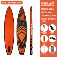 Planche de paddle gonflable Race Ready de nouvelle génération à double couche Drop Stitch pour la vitesse et l'agilité sur l'eau