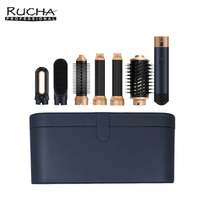 RUCHA 6-en-1 Brosse Sèche-Cheveux Multi Outils De Coiffage DC Moteur Bigoudi Lisseur Peigne Brosse À Air Chaud