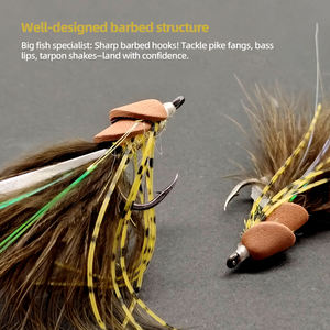 Esca <span class=keywords><strong>Artificiale</strong></span> <span class=keywords><strong>per</strong></span> Pesca a Mosca in Acciaio ad Alto Tenore di Carbonio Rinforzato con Gancio Galleggiante in Schiuma <span class=keywords><strong>per</strong></span> Luccio e <span class=keywords><strong>Spigola</strong></span> - Product Image 3