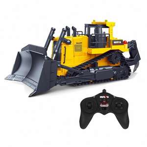 HUINA 1554 1:16 <span class=keywords><strong>RC</strong></span> <span class=keywords><strong>Bulldozer</strong></span> 11 canales construcción ingeniería vehículo Aleación de <span class=keywords><strong>Metal</strong></span> máquina Control coche juguetes regalo juguete - Product Image 1