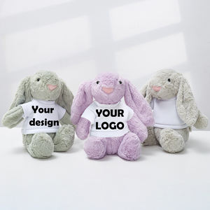 Mainan boneka hewan berlogo kustom Multi warna kelinci lembut telinga panjang kartun dengan kemeja - Product Image 3
