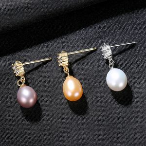 CZCITY Đồ Trang Sức Đá Zircon Nước Ngọt Quyến Rũ Nhật Bản Thật Thời Trang Mùa Hè Bán Chạy Bông Tai Ngọc Trai Và Hoa Cho Phụ Nữ - Product Image 5