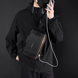 Bolso Pechera Cruzado de Gran Venta con USB y Candado de Combinación Antirrobo Bolso de Hombro de Moda Impermeable con Logo Personalizado para <span class=keywords><strong>Hombre</strong></span> - Product Image 3
