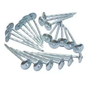 Umbrella Head Roofing Nails Corrugated Nails Galvanized Twisted Shank Roofing Nail