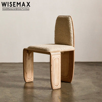 WISEMAX FURNITURE Chaise de salle à manger design en bois avec revêtement en tissu, style médiéval, pour villa, chaise d'appoint pour salon