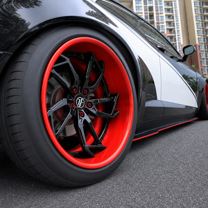 Custom 2-PC Forged Wheel Rim Red Lip Black Center 20 Inch for Dodge Challenger <strong>Hellcat</strong> Widebody 5x115 CB71.6 Deep Lip - Product Image 1