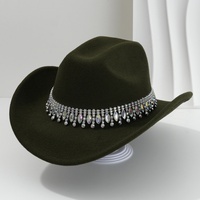 Chapeau de cowboy bohème en gros, noir, avec franges en cristal irisé, pour enterrement de vie de jeune fille, festival de musique, chapeaux de fête personnalisés pour femmes