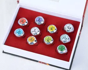 อะนิเมะคอสเพลย์นิ้วมือเครื่องประดับแหวนอุปกรณ์เสริม Akatsuki Itachi Narutos ตั้งแหวน Uzumaki Narutos