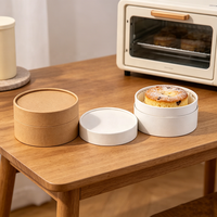 Boîte cylindrique de luxe en carton kraft pour gâteaux et desserts, emballage personnalisé écologique de qualité alimentaire pour cheesecake