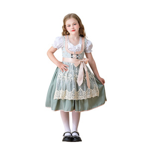 Carnevale Costume bambina Cosplay cameriera festa della birra tedesca fattoria 100% di cotone Casual pizzo Chiffon estate traspirante - Product Image 4